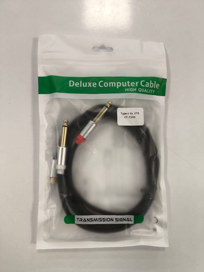 کابل صوتی تایپ سی به دو بنون TS2 to USB-C