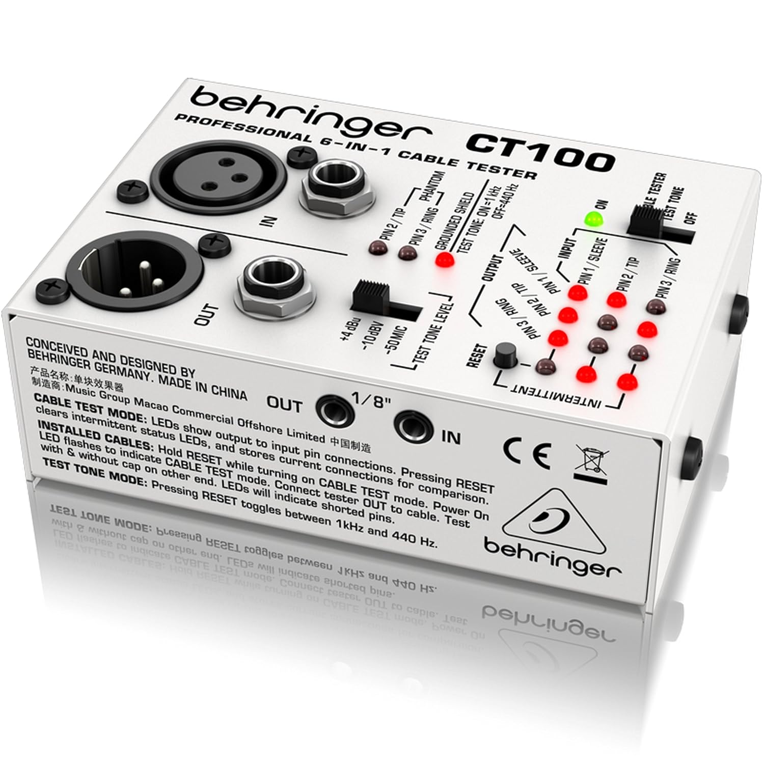 81WjPCYtMCL._SL1500_ تستر کابل بهرینگر Behringer CABLE TESTER CT100 - تصویر 1